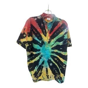 Sea Breeze Of California SS Button-up Cotton Preshrunk S Tie Dye Shirt USA